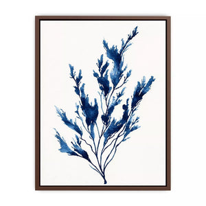 minimal blue botanical watercolor leaf modern neutral Canvas Print canvas