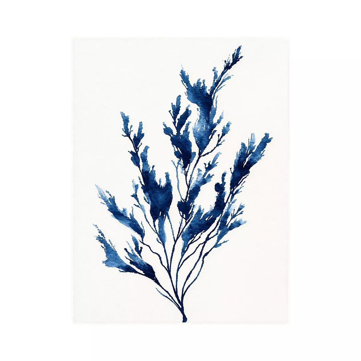 minimal blue botanical watercolor leaf modern neutral Canvas Print canvas