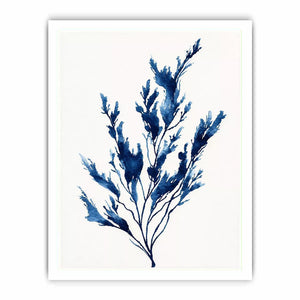 minimal blue botanical watercolor leaf modern neutral Canvas Print canvas