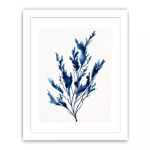minimal blue botanical watercolor leaf modern neutral Canvas Print canvas