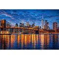 brooklyn bridge skyline night reflection Canvas Print modern city canvas