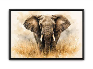 minimal elephant watercolor wildlife Canvas Print neutral safari canvas