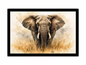 minimal elephant watercolor wildlife Canvas Print neutral safari canvas