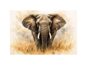 minimal elephant watercolor wildlife Canvas Print neutral safari canvas