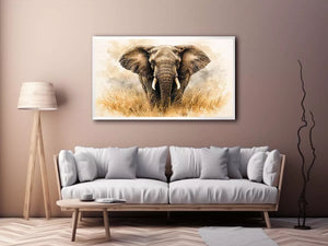 minimal elephant watercolor wildlife Canvas Print neutral safari canvas