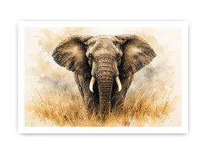 minimal elephant watercolor wildlife Canvas Print neutral safari canvas