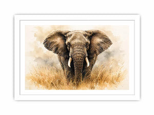 minimal elephant watercolor wildlife Canvas Print neutral safari canvas