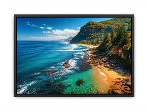 coastal cliff ocean beach landscape Canvas Print blue sea canvas