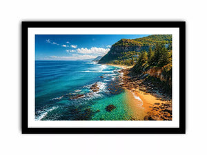 coastal cliff ocean beach landscape Canvas Print blue sea canvas