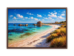 impressionist coastal beach ocean turquoise water Canvas Print canvas