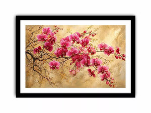 pink orchid floral Canvas Print textured elegant botanical canvas