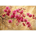 pink orchid floral wall art textured elegant botanical canvas