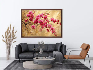 pink orchid floral Canvas Print textured elegant botanical canvas