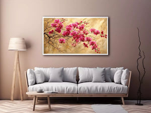 pink orchid floral Canvas Print textured elegant botanical canvas