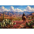 western cowboy desert landscape cactus mountains Canvas Print canvas