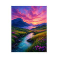 impressionist valley river sunset landscape Canvas Print colorful canvas