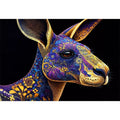 kangaroo Canvas Print luxury animal print, ornate animal portrait canvas, decorative kangaroo artwork gold pattern, modern animal illustration wall decor, detailed wildlife art print