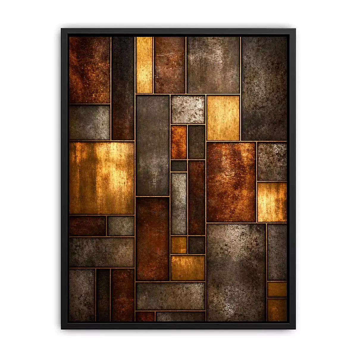 industrial abstract wall art metal texture, geometric rustic panel artwork, modern industrial canvas print, metallic abstract wall decor, textured geometric art print