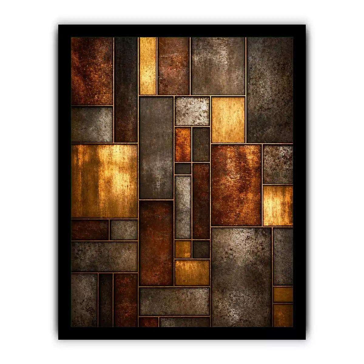 industrial abstract Canvas Print metal texture, geometric rustic panel artwork, modern industrial Canvas Print, metallic abstract wall decor, textured geometric art print