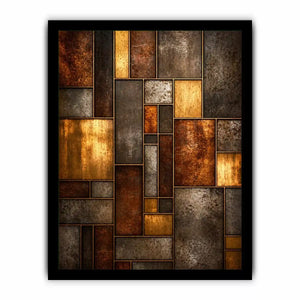 industrial abstract Canvas Print metal texture, geometric rustic panel artwork, modern industrial Canvas Print, metallic abstract wall decor, textured geometric art print