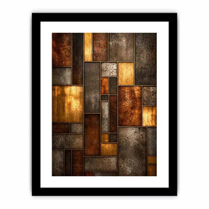 industrial abstract Canvas Print metal texture, geometric rustic panel artwork, modern industrial Canvas Print, metallic abstract wall decor, textured geometric art print