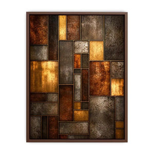 industrial abstract Canvas Print metal texture, geometric rustic panel artwork, modern industrial Canvas Print, metallic abstract wall decor, textured geometric art print