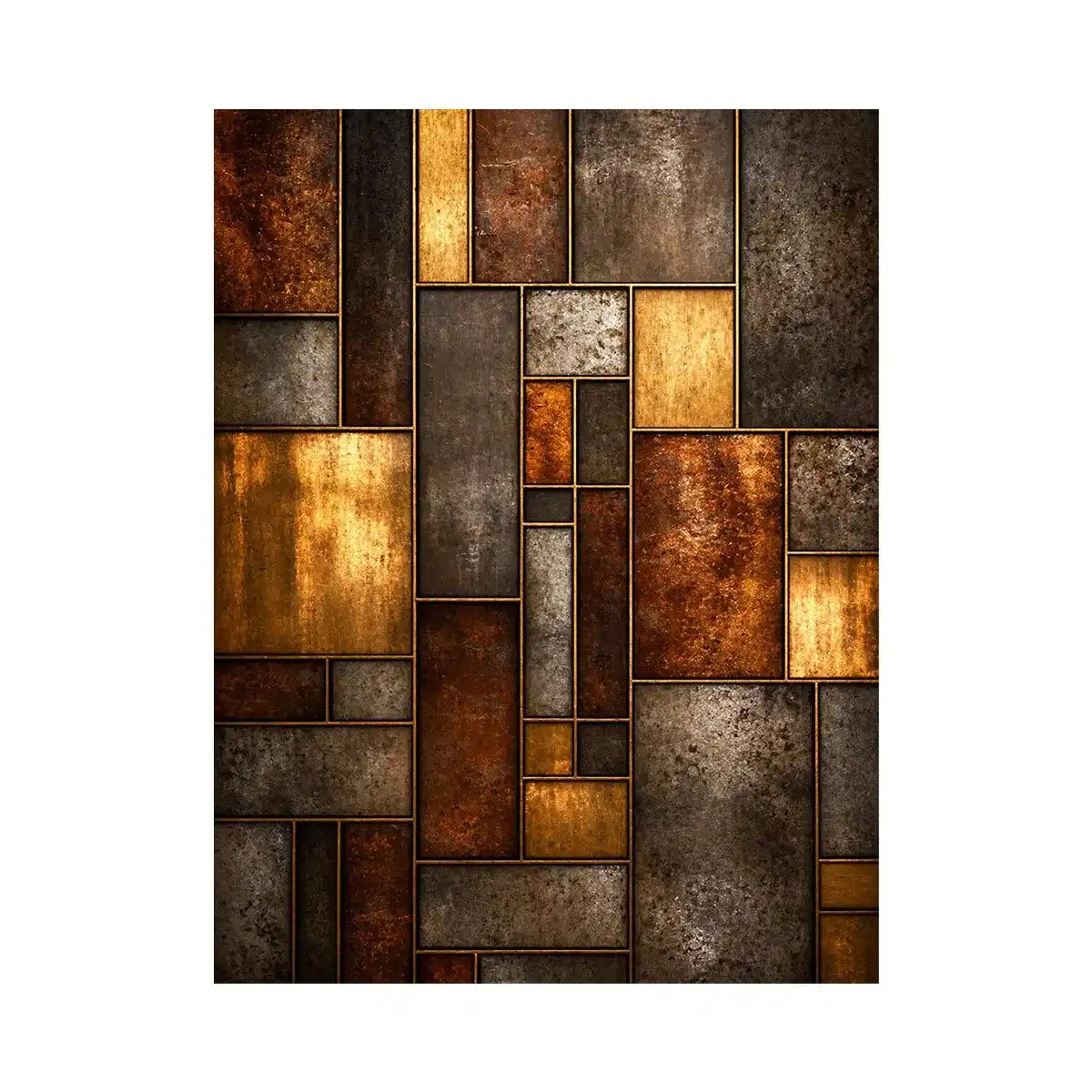 industrial abstract Canvas Print metal texture, geometric rustic panel artwork, modern industrial Canvas Print, metallic abstract wall decor, textured geometric art print