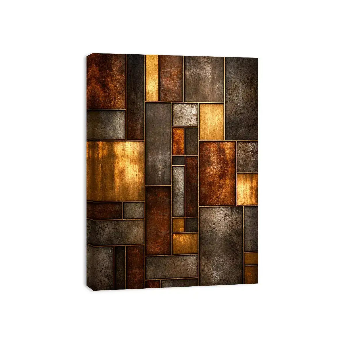 industrial abstract Canvas Print metal texture, geometric rustic panel artwork, modern industrial Canvas Print, metallic abstract wall decor, textured geometric art print