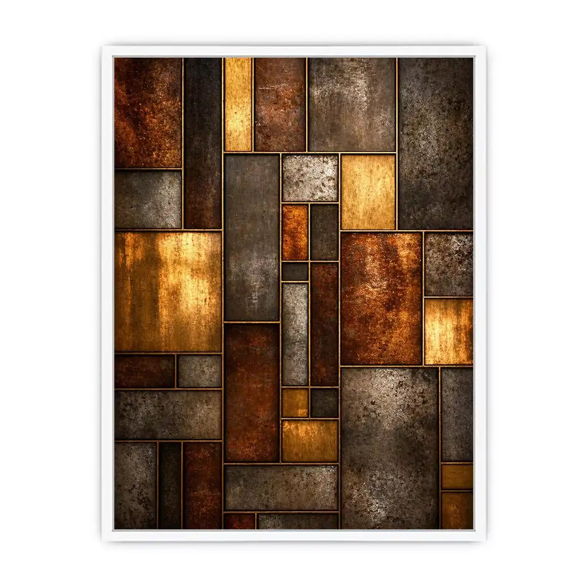 industrial abstract Canvas Print metal texture, geometric rustic panel artwork, modern industrial Canvas Print, metallic abstract wall decor, textured geometric art print