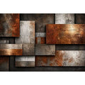 industrial abstract Canvas Print rust texture, layered metal panel artwork, modern geometric industrial canvas, textured neutral wall decor, urban abstract art print