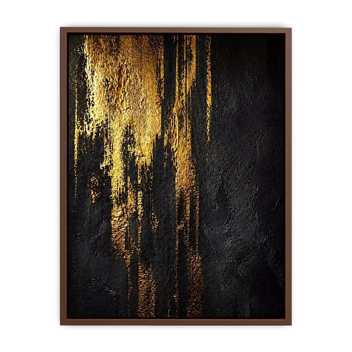 abstract gold texture wall art, black gold modern canvas print, luxury textured abstract artwork, metallic gold wall decor, bold abstract texture painting