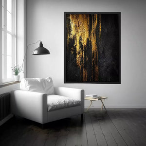 abstract gold texture Canvas Print, black gold modern Canvas Print, luxury textured abstract artwork, metallic gold wall decor, bold abstract texture painting