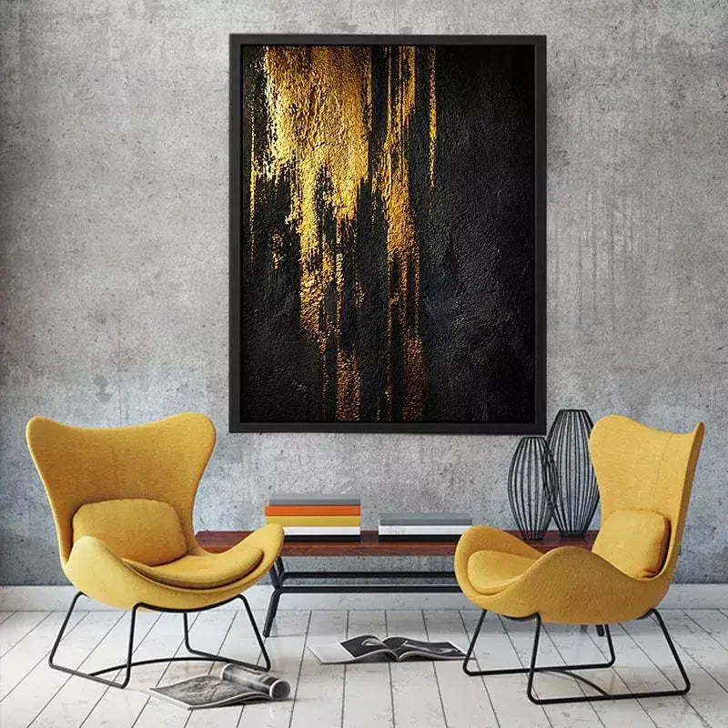 abstract gold texture Canvas Print, black gold modern Canvas Print, luxury textured abstract artwork, metallic gold wall decor, bold abstract texture painting