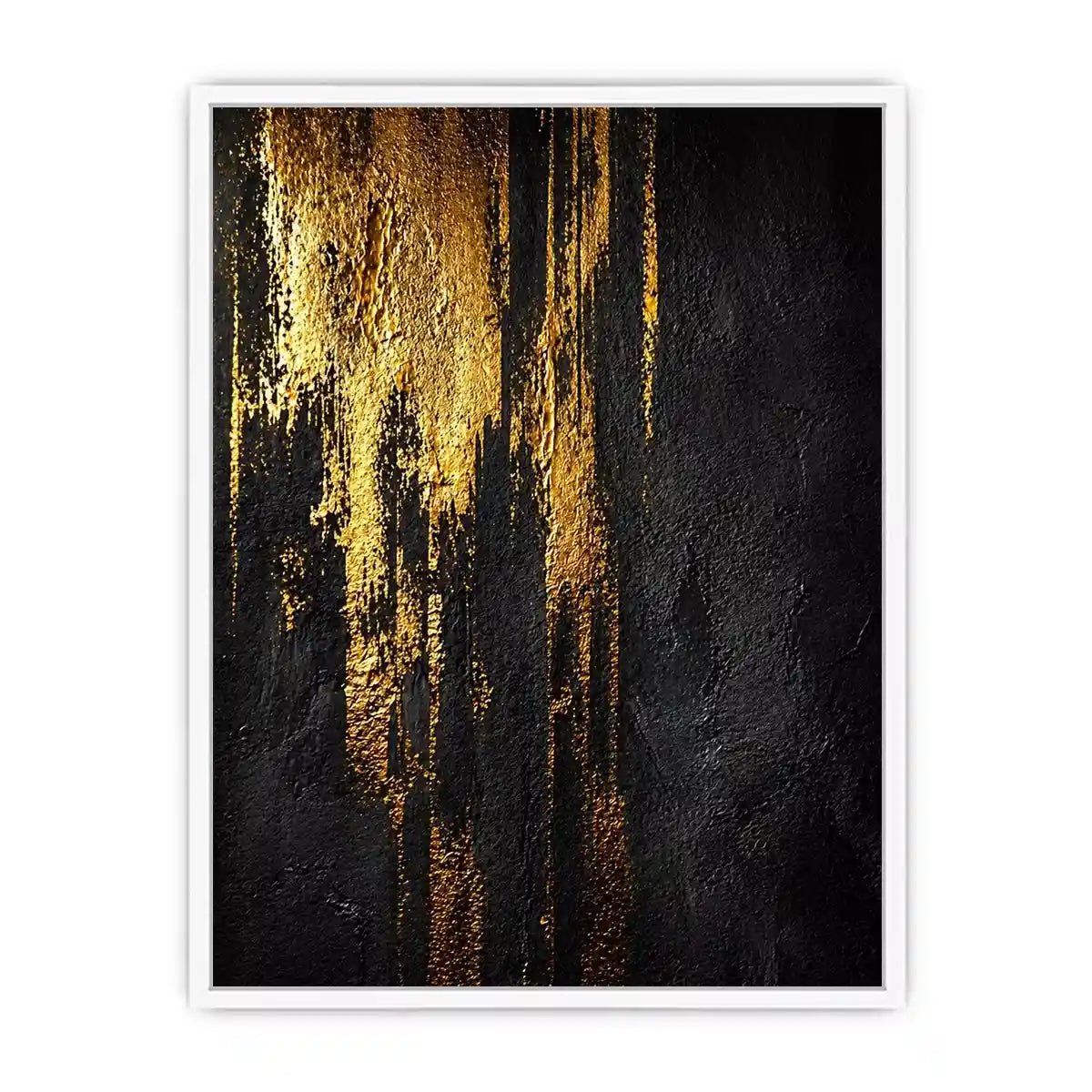 abstract gold texture wall art, black gold modern canvas print, luxury textured abstract artwork, metallic gold wall decor, bold abstract texture painting