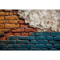 rustic brick Canvas Print texture, urban wall texture Canvas Print, distressed painted brick artwork, industrial wall decor texture, colorful brick abstract art