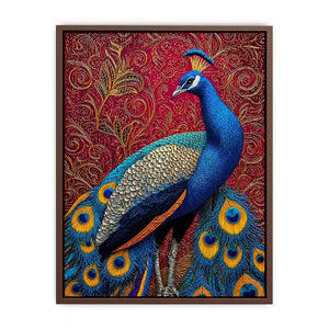 peacock Canvas Print colorful bird painting, royal peacock Canvas Print vibrant feathers, decorative bird artwork modern wall decor, peacock illustration luxury art