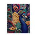 peacock Canvas Print colorful luxury bird canvas, vibrant peacock painting detailed feathers artwork, blue gold peacock canvas modern decor, exotic bird Canvas Print premium textured design