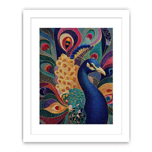 peacock Canvas Print colorful luxury bird canvas, vibrant peacock painting detailed feathers artwork, blue gold peacock canvas modern decor, exotic bird Canvas Print premium textured design