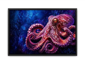 octopus Canvas Print modern ocean canvas, vibrant octopus painting detailed texture artwork, marine life canvas bold sea creature decor, underwater octopus artwork premium design