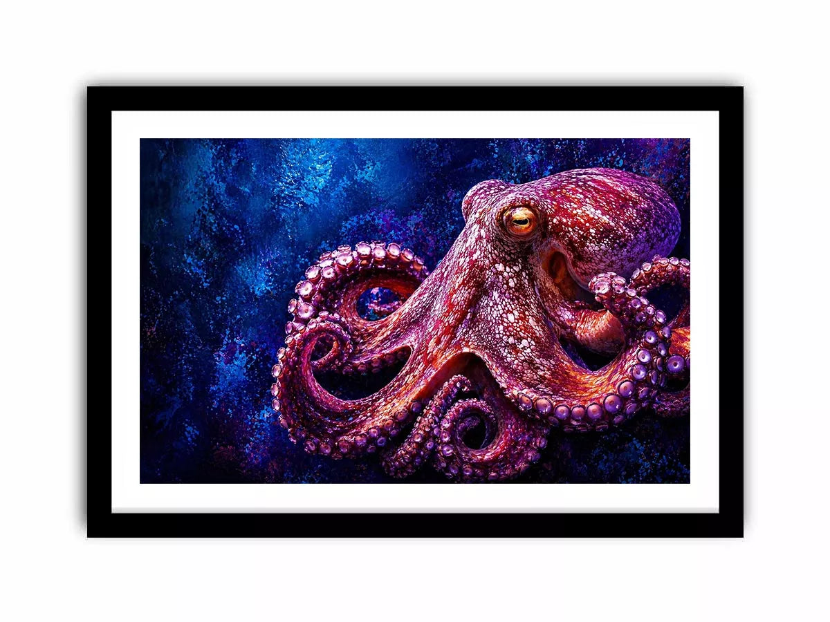 octopus Canvas Print modern ocean canvas, vibrant octopus painting detailed texture artwork, marine life canvas bold sea creature decor, underwater octopus artwork premium design