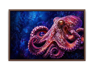 octopus Canvas Print modern ocean canvas, vibrant octopus painting detailed texture artwork, marine life canvas bold sea creature decor, underwater octopus artwork premium design