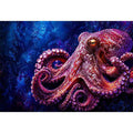 octopus Canvas Print modern ocean canvas, vibrant octopus painting detailed texture artwork, marine life canvas bold sea creature decor, underwater octopus artwork premium design