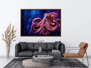 octopus Canvas Print modern ocean canvas, vibrant octopus painting detailed texture artwork, marine life canvas bold sea creature decor, underwater octopus artwork premium design
