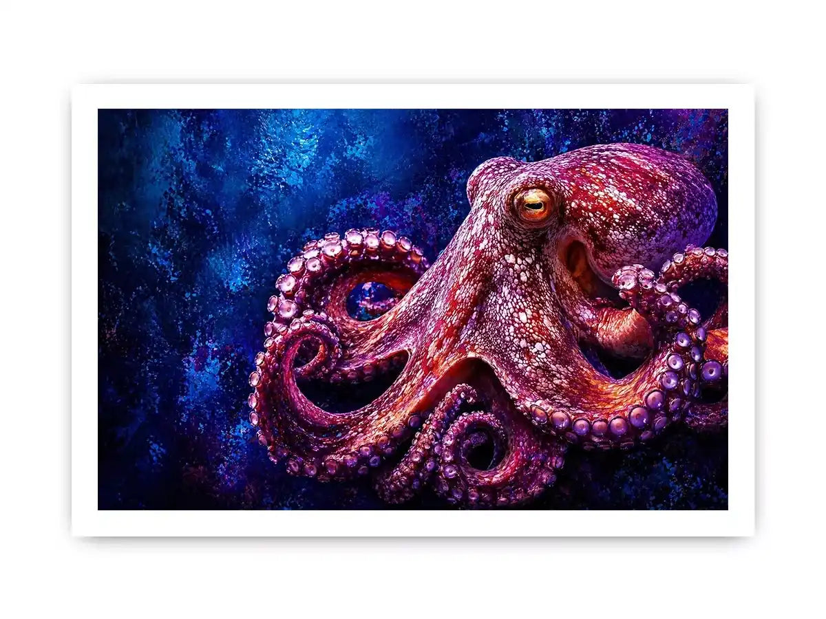 octopus Canvas Print modern ocean canvas, vibrant octopus painting detailed texture artwork, marine life canvas bold sea creature decor, underwater octopus artwork premium design