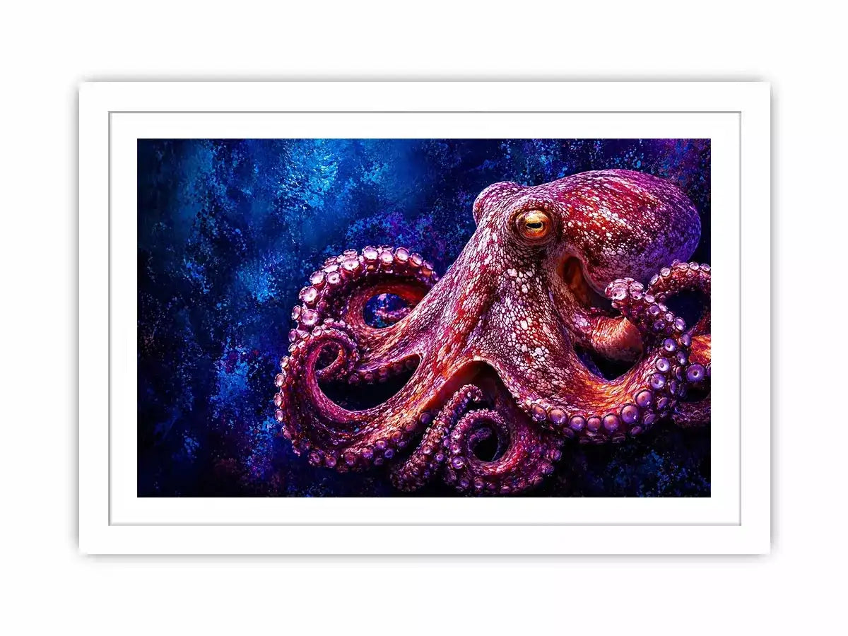 octopus Canvas Print modern ocean canvas, vibrant octopus painting detailed texture artwork, marine life canvas bold sea creature decor, underwater octopus artwork premium design