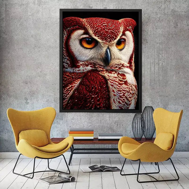 Crimson Gaze: The Majestic Owl