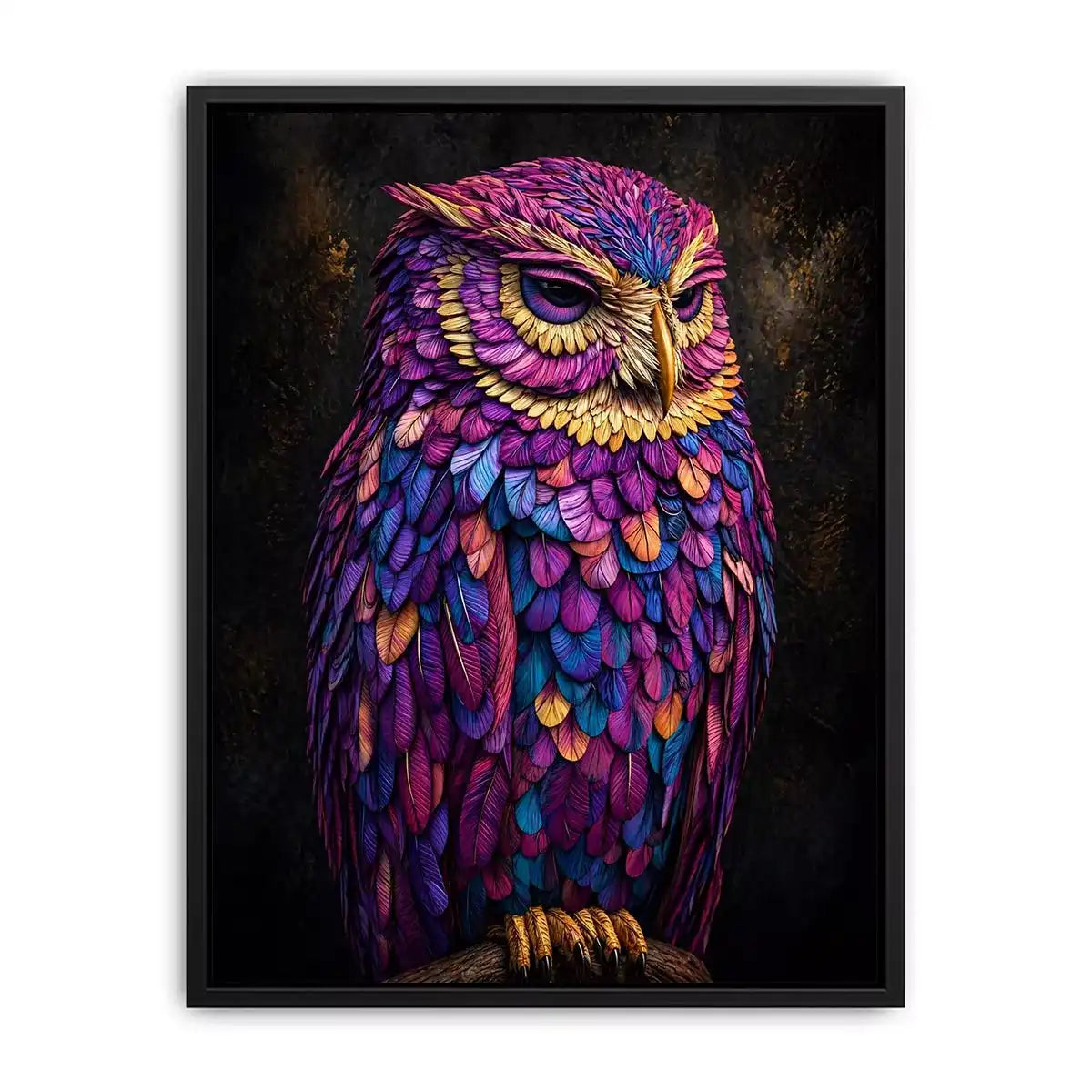 colorful owl canvas Canvas Print vibrant modern bird painting