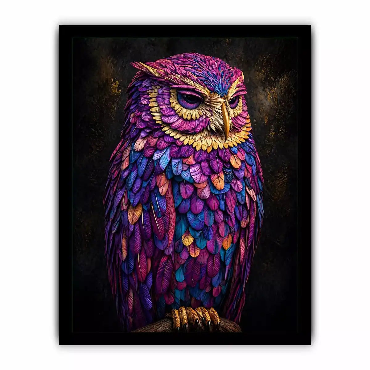 colorful owl canvas Canvas Print vibrant modern bird painting