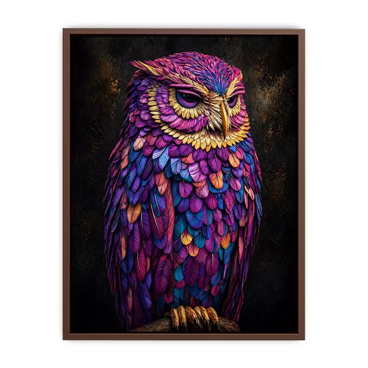 colorful owl canvas Canvas Print vibrant modern bird painting