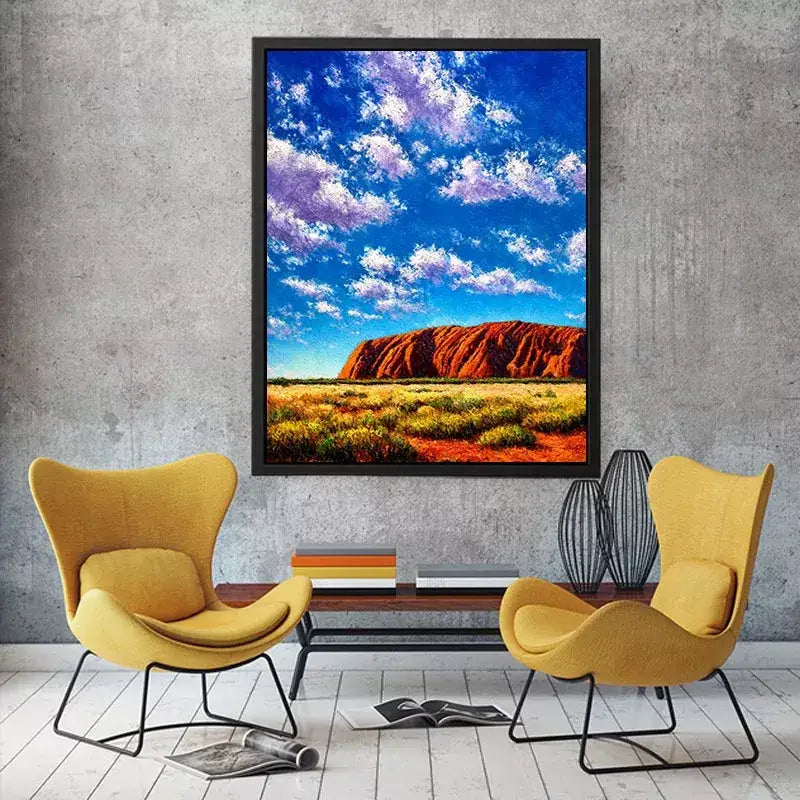 desert rock mountain landscape colorful sky canvas Canvas Print